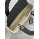 Premium Replica Small Lady Dior My ABCDior bag white cannage metal with D.I.O.R pendant At Cheap Price
