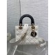 Premium Replica Small Lady Dior My ABCDior bag white cannage metal with D.I.O.R pendant At Cheap Price