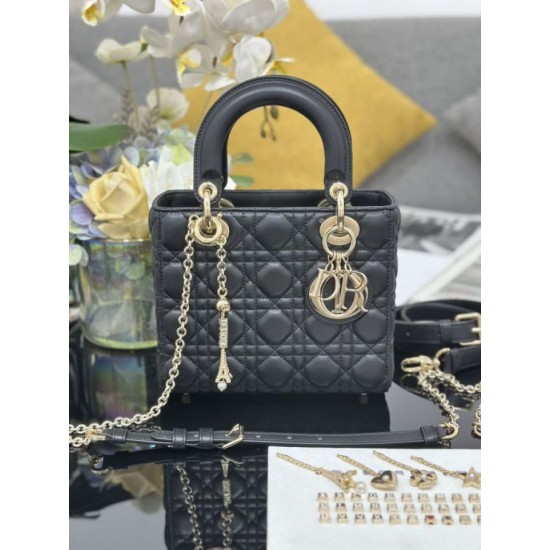 Fake Small Lady Dior My ABCDior bag with D.I.O.R black cannage lambskin pendant Knockoff Clone Sale Online Premium Replica Small Lady Dior My ABCDior bag with D.I.O.R black cannage lambskin pendant At Cheap Price