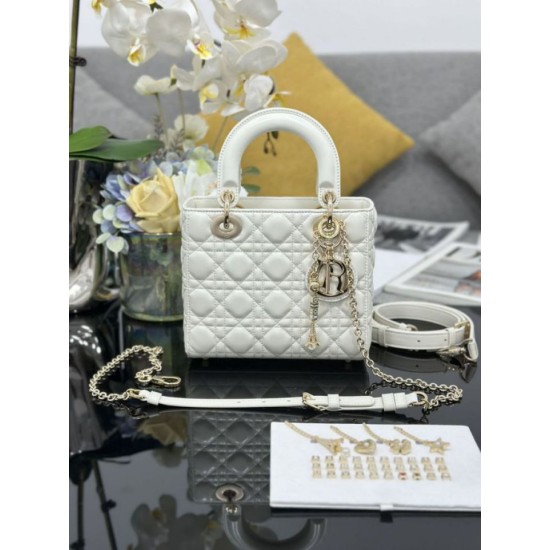 Fake Small Lady Dior My ABCDior bag with D.I.O.R white cannage lambskin pendant Knockoff Clone Sale Online Premium Replica Small Lady Dior My ABCDior bag with D.I.O.R white cannage lambskin pendant At Cheap Price