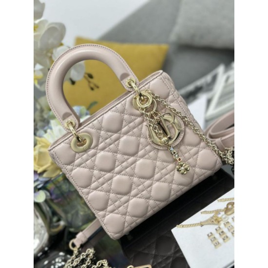 Fake Small Lady Dior My ABCDior bag with D.I.O.R pink cannage lambskin pendant Knockoff Clone Sale Online Premium Replica Small Lady Dior My ABCDior bag with D.I.O.R pink cannage lambskin pendant At Cheap Price