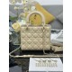 Premium Replica Small Lady Dior My ABCDior bag with D.I.O.R apricot cannage lambskin pendant At Cheap Price