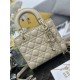 Premium Replica Small Lady Dior My ABCDior bag with D.I.O.R apricot cannage lambskin pendant At Cheap Price