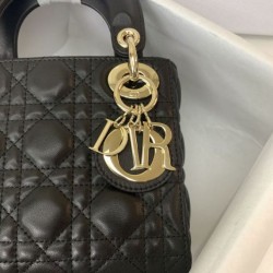 Premium Replica Mini Lady Dior bag with black cannage stitching At Cheap Price