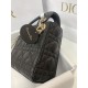 Premium Replica Mini Lady Dior bag with black cannage stitching At Cheap Price