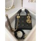 Premium Replica Mini Lady Dior bag with black cannage stitching At Cheap Price