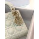 Premium Replica Mini Lady Dior bag with white cannage stitching At Cheap Price