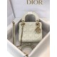 Premium Replica Mini Lady Dior bag with white cannage stitching At Cheap Price