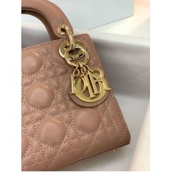 Premium Replica Mini Lady Dior bag with pink cannage stitching At Cheap Price