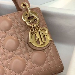 Premium Replica Mini Lady Dior bag with pink cannage stitching At Cheap Price