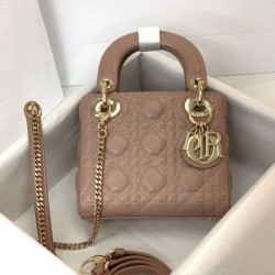 Premium Replica Mini Lady Dior bag with pink cannage stitching At Cheap Price
