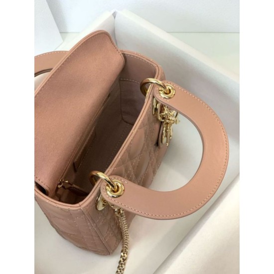 Premium Replica Mini Lady Dior bag with pink cannage stitching At Cheap Price