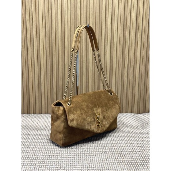 Premium Replica YSL Saint Laurent Large Calypso Envelope Handbag Brown Suede At Cheap Price