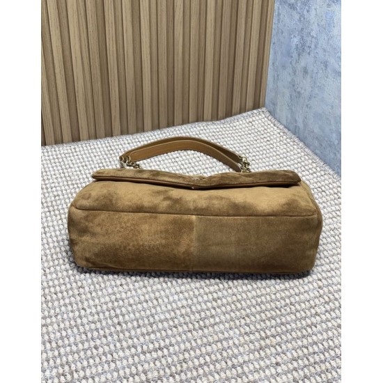 Premium Replica YSL Saint Laurent Large Calypso Envelope Handbag Brown Suede At Cheap Price