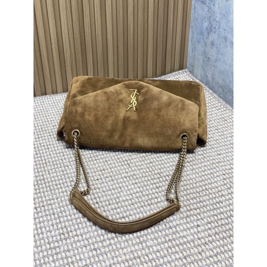 Premium Replica YSL Saint Laurent Large Calypso Envelope Handbag Brown Suede At Cheap Price