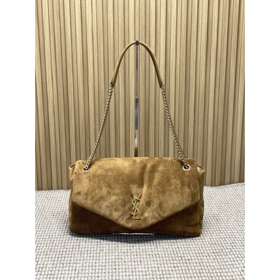 Premium Replica YSL Saint Laurent Large Calypso Envelope Handbag Brown Suede At Cheap Price