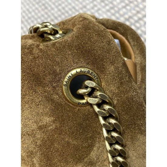 Premium Replica YSL Saint Laurent Large Calypso Envelope Handbag Brown Suede At Cheap Price