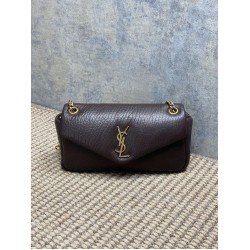 Premium Replica YSL Saint Laurent Small Calypso Hobo Bag Burgundy At Cheap Price