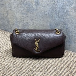 Premium Replica YSL Saint Laurent Small Calypso Hobo Bag Burgundy At Cheap Price