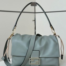 Premium Replica Fendi Medium/Large Mamma Baguette shoulder bag Blue At Cheap Price