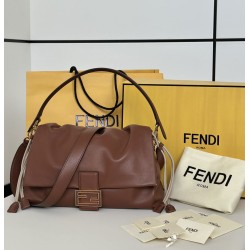 Premium Replica Fendi Medium/Large Mamma Baguette shoulder bag Brown At Cheap Price