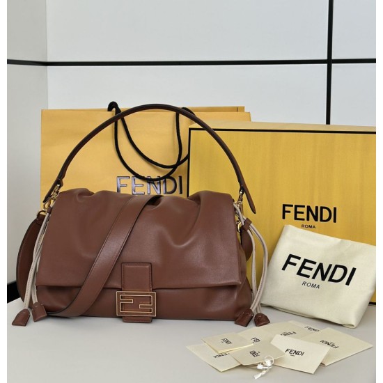 Premium Replica Fendi Medium/Large Mamma Baguette shoulder bag Brown At Cheap Price