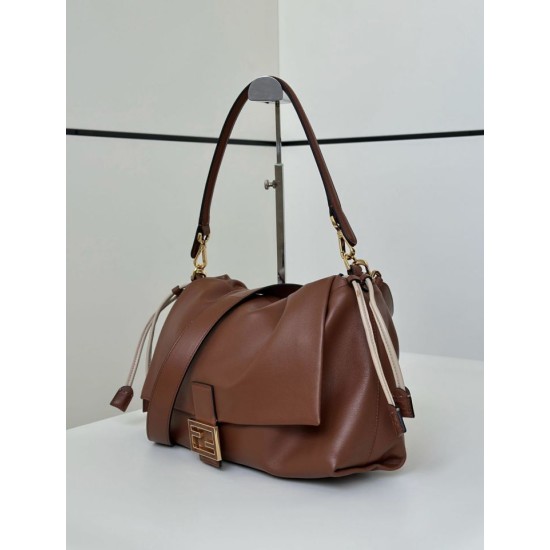 Premium Replica Fendi Medium/Large Mamma Baguette shoulder bag Brown At Cheap Price