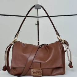 Premium Replica Fendi Medium/Large Mamma Baguette shoulder bag Brown At Cheap Price