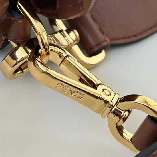 Premium Replica Fendi Medium/Large Mamma Baguette shoulder bag Brown At Cheap Price