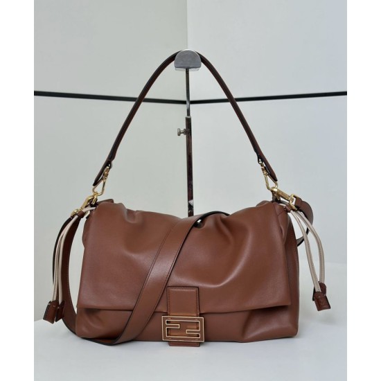 Premium Replica Fendi Medium/Large Mamma Baguette shoulder bag Brown At Cheap Price