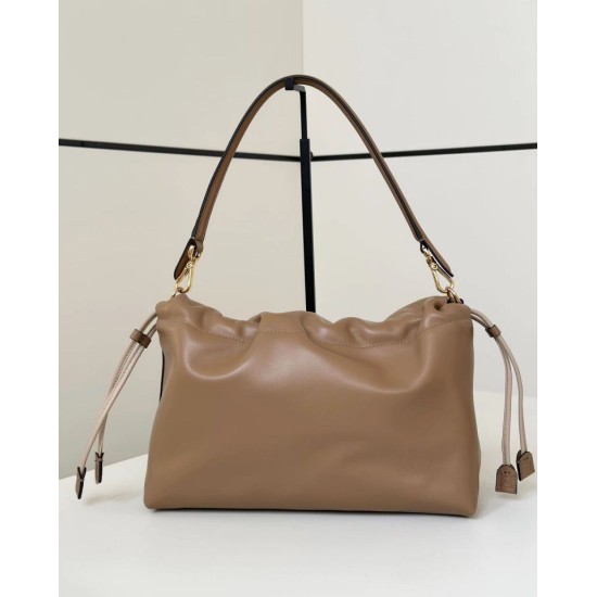 Premium Replica Fendi Medium/Large Mamma Baguette shoulder bag taupe nappa At Cheap Price
