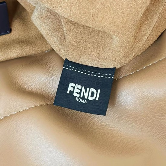 Premium Replica Fendi Medium/Large Mamma Baguette shoulder bag taupe nappa At Cheap Price