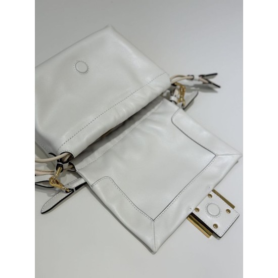 Premium Replica Fendi Small Mamma Baguette shoulder bag White At Cheap Price