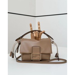 Premium Replica Fendi Small Mamma Baguette shoulder bag Light Brown At Cheap Price