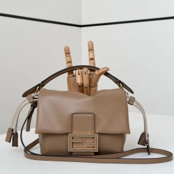 Premium Replica Fendi Small Mamma Baguette shoulder bag Light Brown At Cheap Price