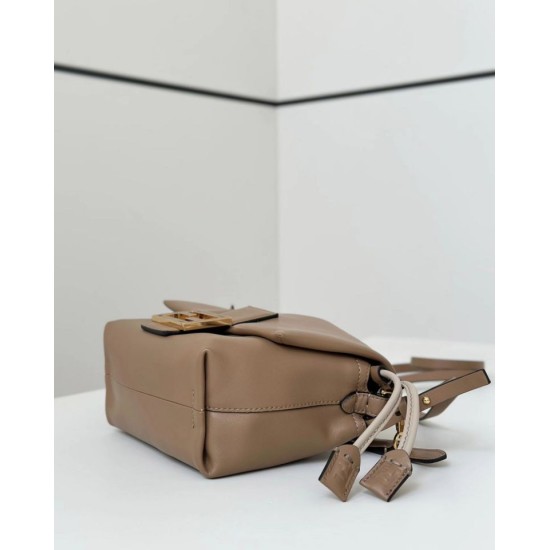 Premium Replica Fendi Small Mamma Baguette shoulder bag Light Brown At Cheap Price