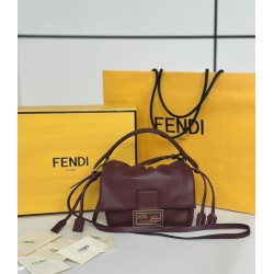 Premium Replica Fendi Medium/Large Mamma Baguette shoulder bag Burgundy At Cheap Price