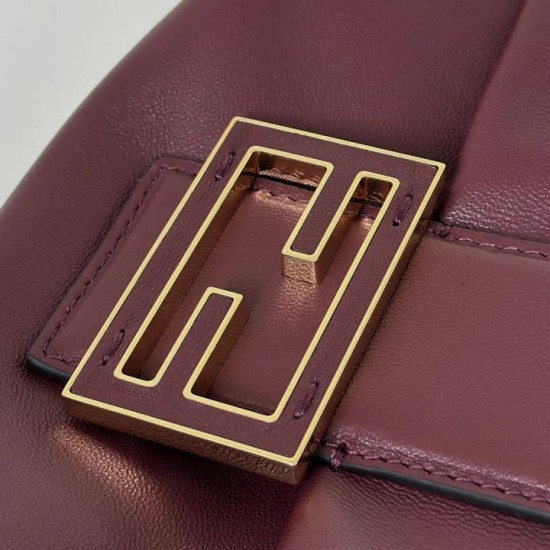 Premium Replica Fendi Medium/Large Mamma Baguette shoulder bag Burgundy At Cheap Price