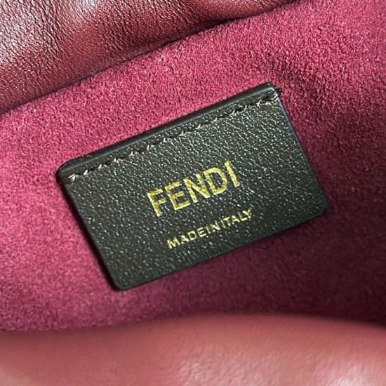 Premium Replica Fendi Medium/Large Mamma Baguette shoulder bag Burgundy At Cheap Price