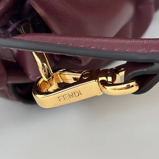 Premium Replica Fendi Medium/Large Mamma Baguette shoulder bag Burgundy At Cheap Price