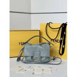 Premium Replica Fendi Small Mamma Baguette shoulder bag Blue At Cheap Price
