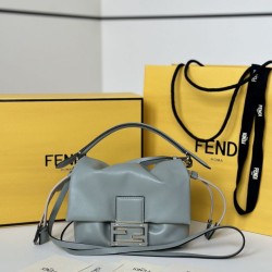 Premium Replica Fendi Small Mamma Baguette shoulder bag Blue At Cheap Price