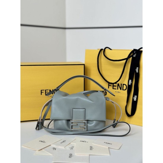 Premium Replica Fendi Small Mamma Baguette shoulder bag Blue At Cheap Price