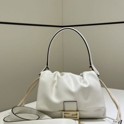 Premium Replica Fendi Medium/Large Mamma Baguette shoulder bag white At Cheap Price