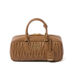 Premium Replica Miu Miu Arcadie Matelasse Nappa Bag Coffee At Cheap Price