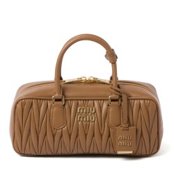 Premium Replica Miu Miu Arcadie Matelasse Nappa Bag Coffee At Cheap Price
