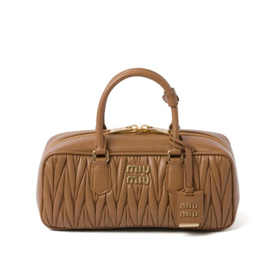 Premium Replica Miu Miu Arcadie Matelasse Nappa Bag Coffee At Cheap Price