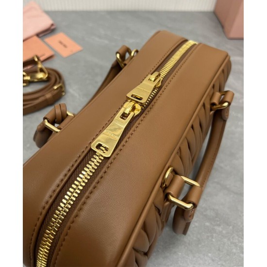 Premium Replica Miu Miu Arcadie Matelasse Nappa Bag Coffee At Cheap Price