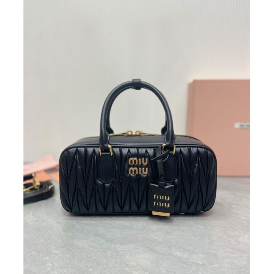 Premium Replica Miu Miu Arcadie Matelasse Nappa Bag Black At Cheap Price