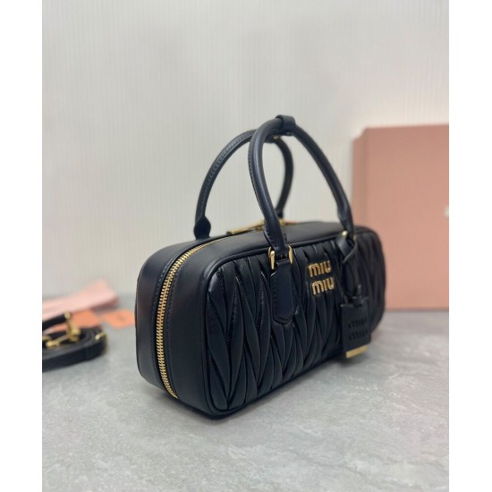 Premium Replica Miu Miu Arcadie Matelasse Nappa Bag Black At Cheap Price